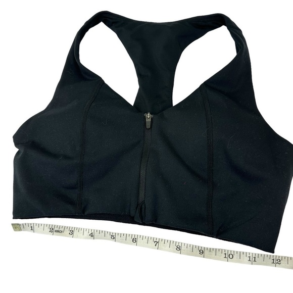 Zella Studio Lite Run Zip Front Racerback Sports Bra Black Small - Picture 12 of 15